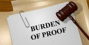 Document that reads burden of proof