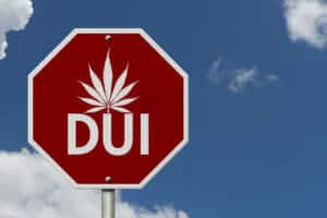 Stop sign with DUI and marijuana leaf DUI Drugs