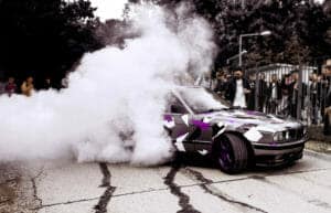 burnout at street takeover in Phoenix