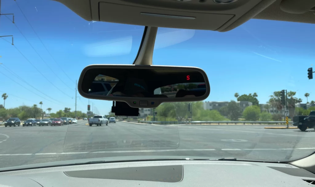 Garmin 57 dash cam installed on windshield