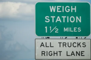 truck weigh station sign